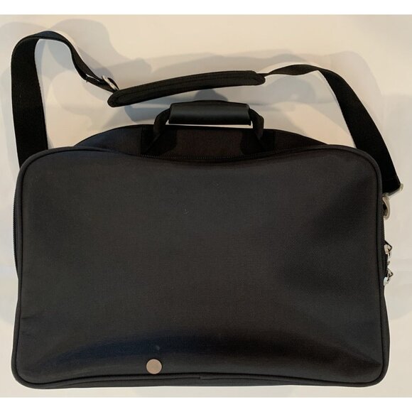 Eddie Bauer Black Nylon Laptop Bag Adjustable Strap Multiple Compartments Padded - Picture 8 of 14